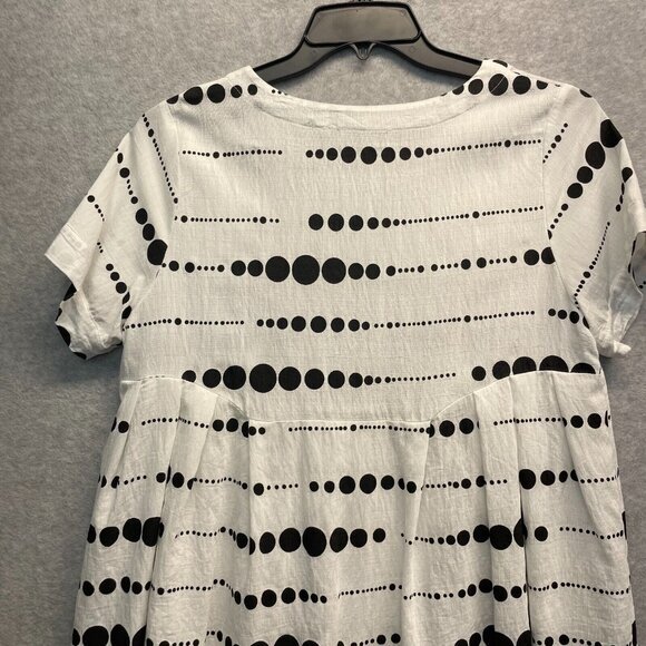 Patrizia Luca Polka Dot Top Womens S/M Medium Peplum Short Sleeve - Picture 6 of 12